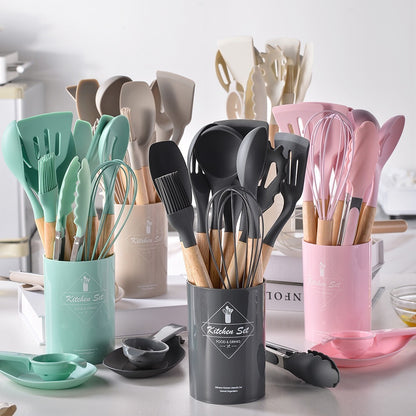 Kit de Utensílios de Silicone Premium – 12 Peças